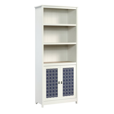 Bibliothèque avec portes, finition blanche