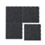 Carreaux de terrasse 12 po x 12 po en plastique noir à emboîtement, carreaux de sol antidérapants et imperméables pour la douche dans la salle de bain, motif de galets, capacité de charge de 440 lb, paquet de 60-125060655-125060652