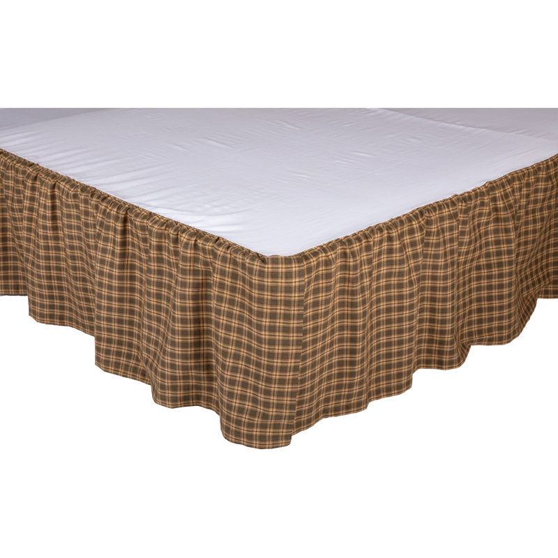 Cedar Ridge Twin Cotton Plaid Bed Skirt with Split Corners