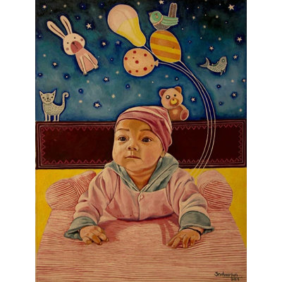 Newborn Baby | Oil On Canvas | By Sneha Arjun | Wall Décor