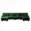 Canapés modulaires | Canapé modulaire en U à 4 places pour le salon, combinaison libre avec 2 repose-pieds | Vert sauge | Chenille