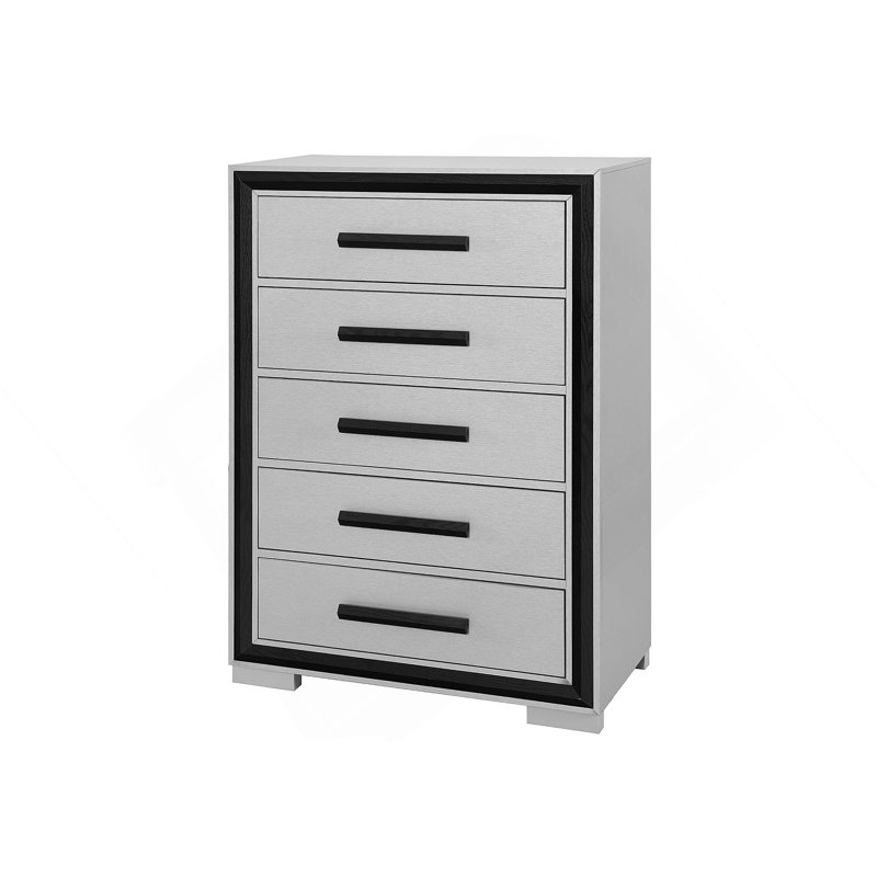 Commode à finition argentée élégante
