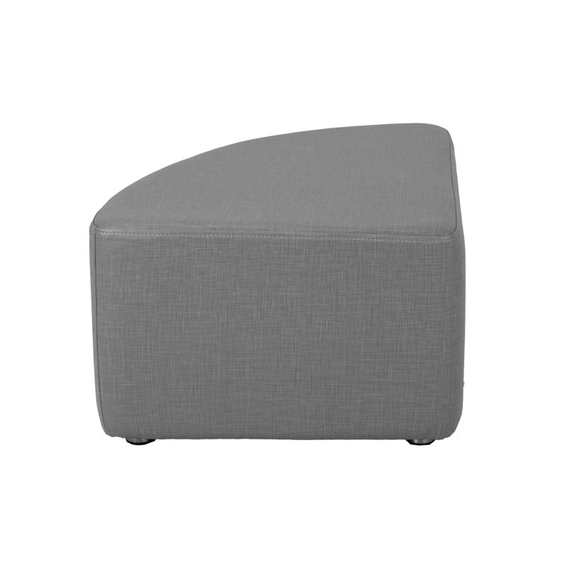 Upholstered Pie Ottoman 12" Height, Dark Gray