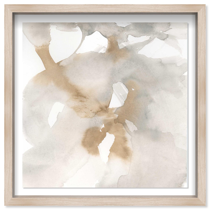 Oliver Gal Neutral Flow IV Abstract - Luxury Shadowbox Framed Wall Art, 26" H x 26" W, Cream