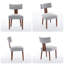 Chaises de salle à manger rembourrées de style Mid-Century, chaises de salle à manger en bois massif avec dossier incurvé, chaise d'appoint avec pieds en bois massif pour salle à manger, gris-1217638526-1216667280