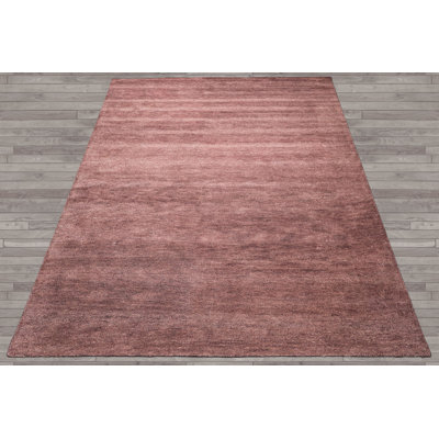 Multi Size Hand Woven Wool Aubergine Modern Area Rug