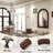 Arched Waterproof Solid Wood Wall Mirror -27452638-27452637