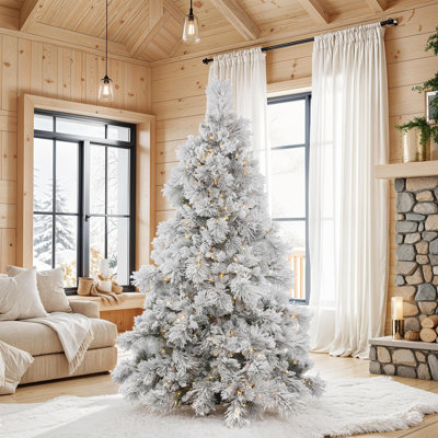Arbre de Noël artificiel floqué Alberta