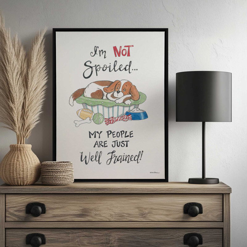 «I'm Not Spoilé» par Deb Strain, reproduction d'art, 12 W x 16 H, Tan, Framed Canvas