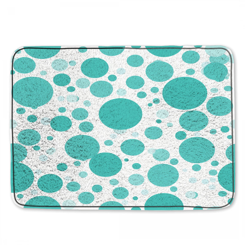 Décoration de salle de bain à pois, Simple - L 34 po x l 21 po, Bleu à pois