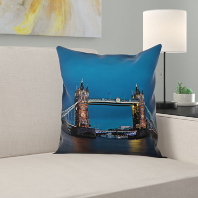 Chris Schippers Tower Bridge Faux Suede Throw Pillow Cover