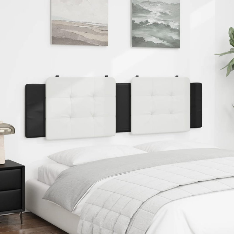 vidaXL Headboard Cushion White and Black, California King, Black/White
