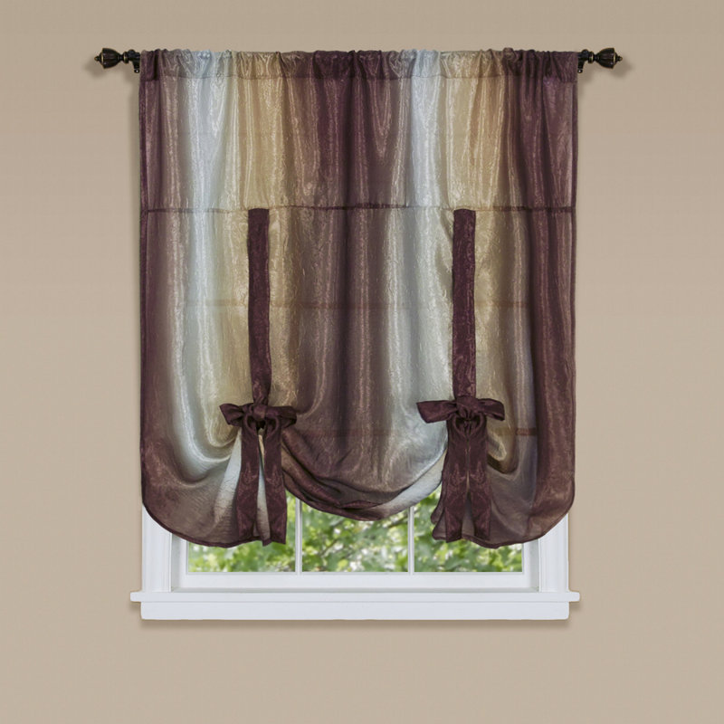 Panneau de rideau simple semi-transparent Aldreda, Brun