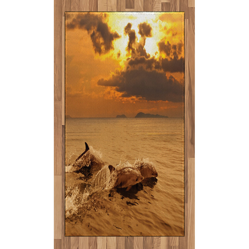 Sea Animals Animal Print High Density Long Fiber Poly Threads Decorative Area Rug Carpet, Rectangle 2'7" x 5'