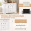 Buffet avec rangement, console de cuisine avec 5 tiroirs, 2 armoires, tablettes réglables, buffet pour la salle à manger, le salon, le vestibule