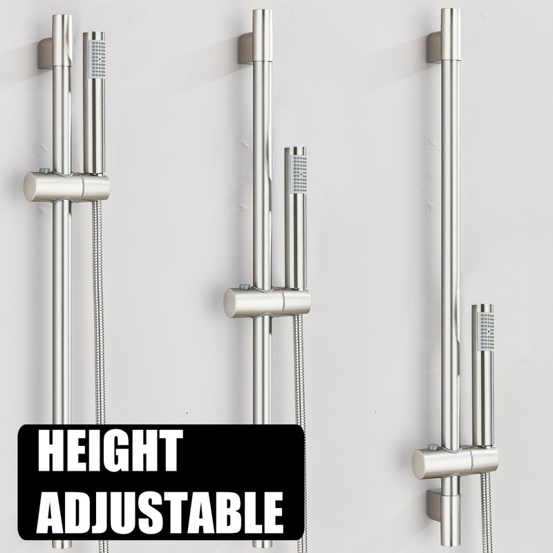 Hand Shower with Slide Bar, Handheld Shower with High Pressure Spray, Brushed Nickel