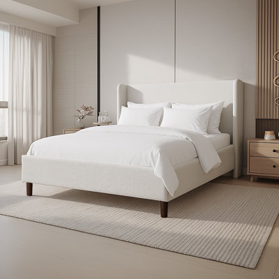 Platform Bed with Wingback Headboard by Alcott Hill