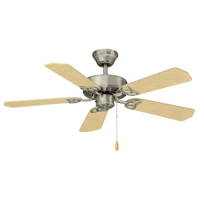 Ventilateur de plafond d'intérieur 5 pales Aaliyah, Oui, Blanc, Blanc