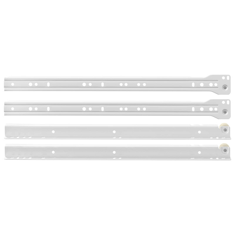 Vidaxl Drawer Slide White Steel Mechanisms Cabinet Glide Accessories Solutions, 40cm W x 3.48cm D