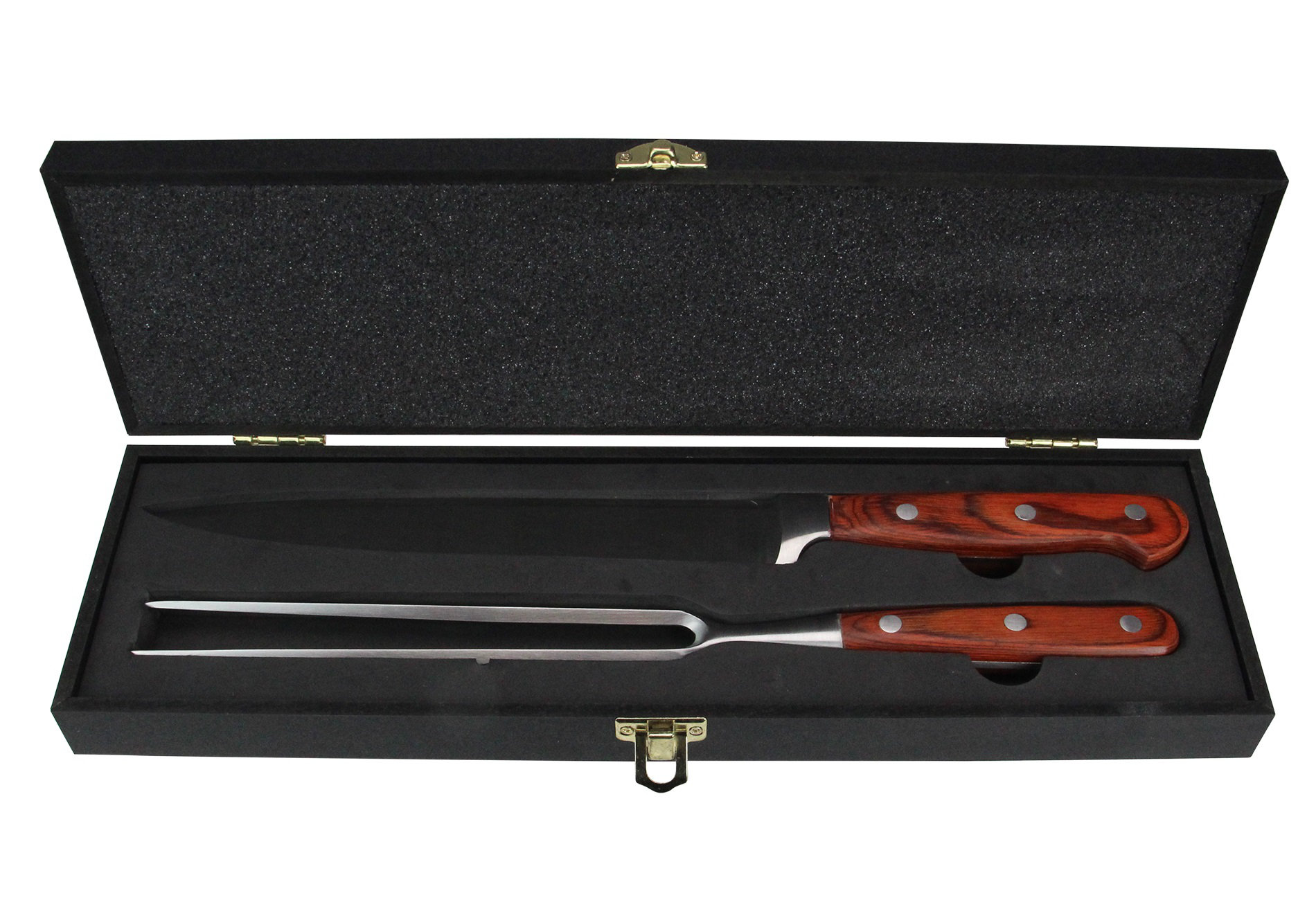 Northlight 14" Wooden Handle Knife and Fork Carving Set With Case Wayfair