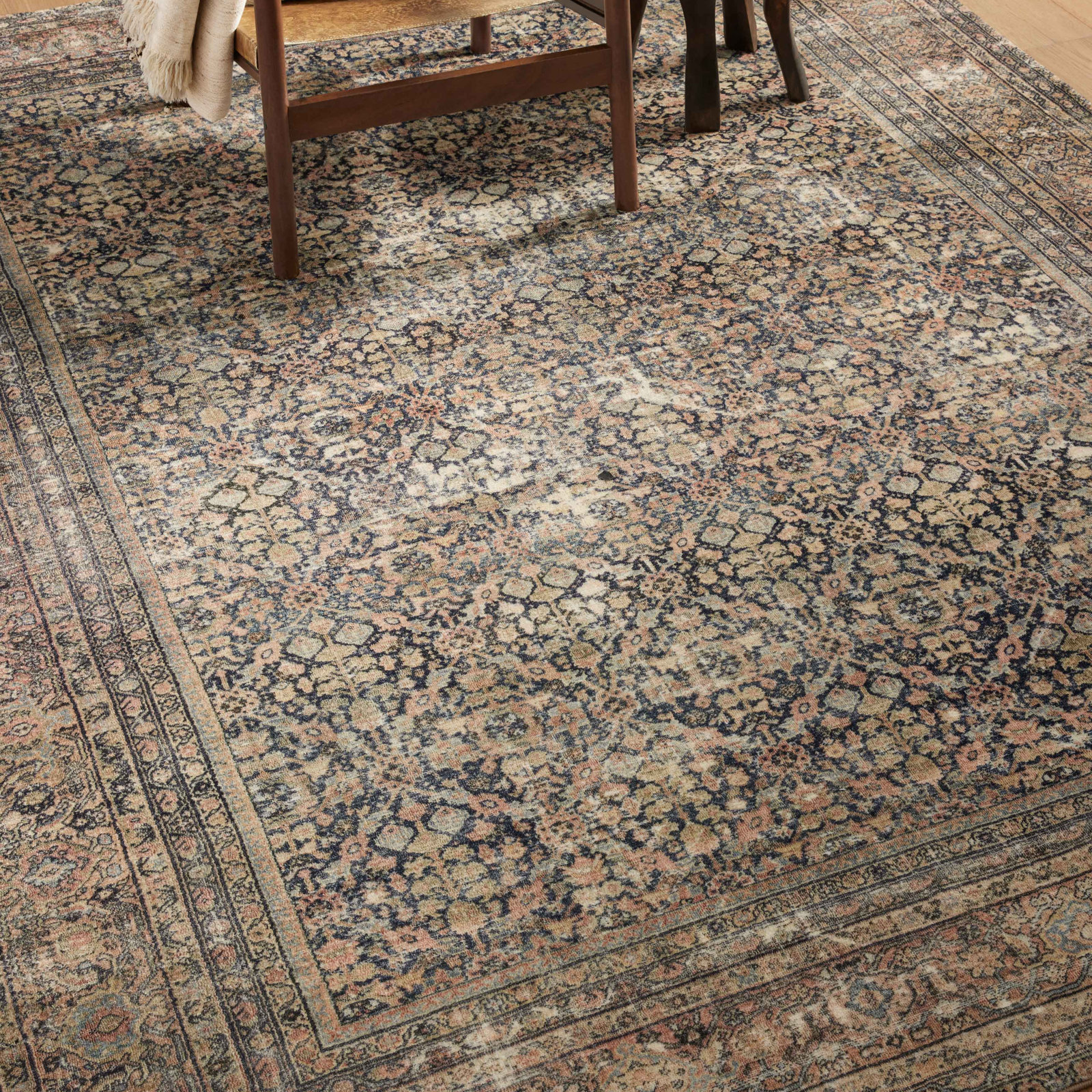 Amber Lewis x Loloi Morgan Denim Multi Oriental Rug, Rectangle 9'6" x 13'6"