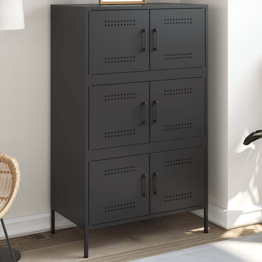 Highboard Senfgelb 68x39x113 cm Stahl