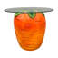 Table de bout en forme de carotte avec plateau en verre trempé Playful