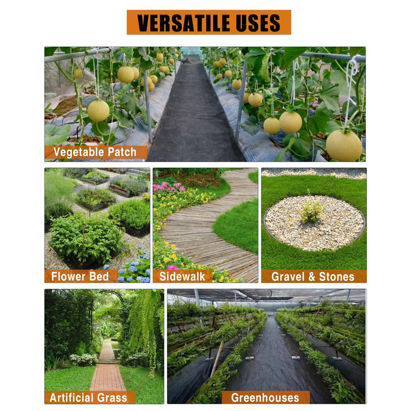 Tissu de paysage Weed Barrier, H 7,87 po x l 7,87 po x P 49,21 po