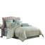Ensemble d'édredon 9 pièces Teesa, taies décoratives, jacquard tissé bleu et doré-111572200
