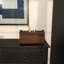 Plateau décoratif en bois à 3 sections avec poignées en métal noir-896257506