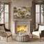"Neutre", motif floral botanique avec feuilles de ginkgo, impression encadrée-1311710267-1311710270