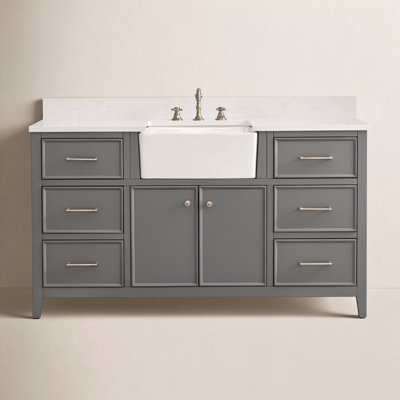 Aisa 60" Pine Single Bathroom Vanity