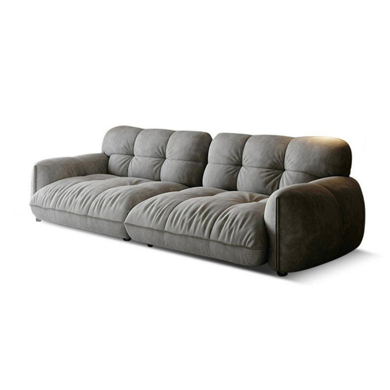 Causeuse-coussin gris modulaire 100% polyester, Gris