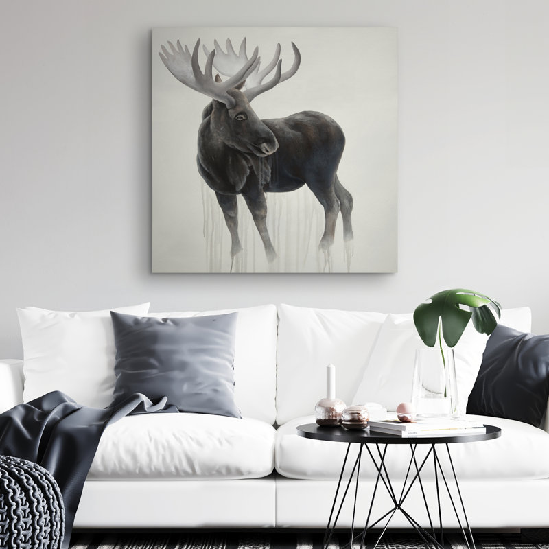 Bull moose - 32"x32" art on canvas