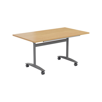 Buariki Rectangle Flip Top Modular Training Table with Casters