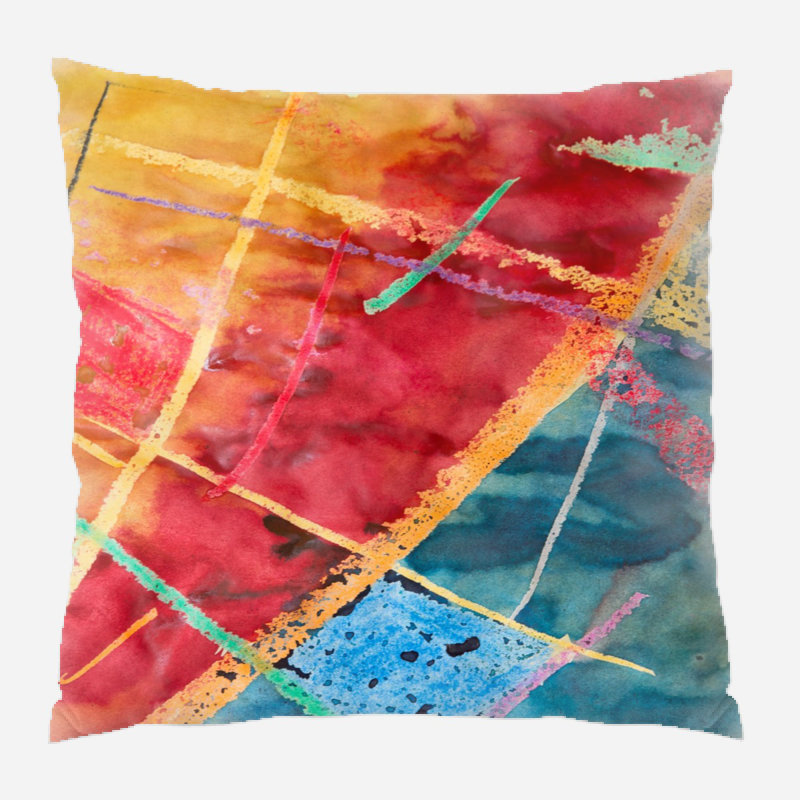 Coussin décoratif painting Winfrey, Microsuède, Intérieur