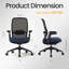 Fauteuil de bureau ergonomique COLAMY, siège de bureau à réglage instantané avec siège en lévitation, accoudoirs synchronisés 4D, soutien lombaire et dossier en filet respirant, bleu foncé-1989672802