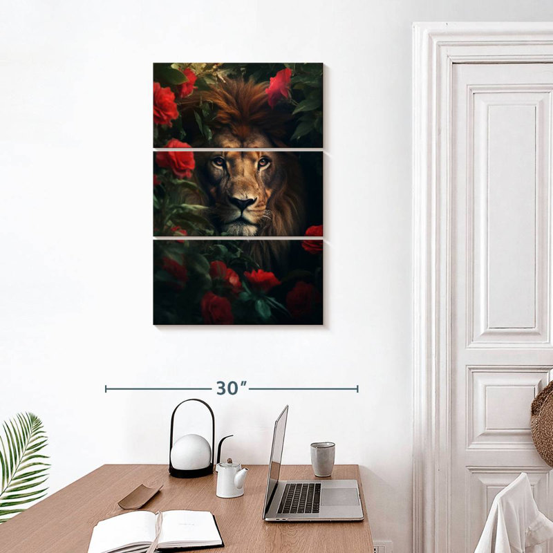 Fleurs de lion Brampt, H 32 po x l 20 po
