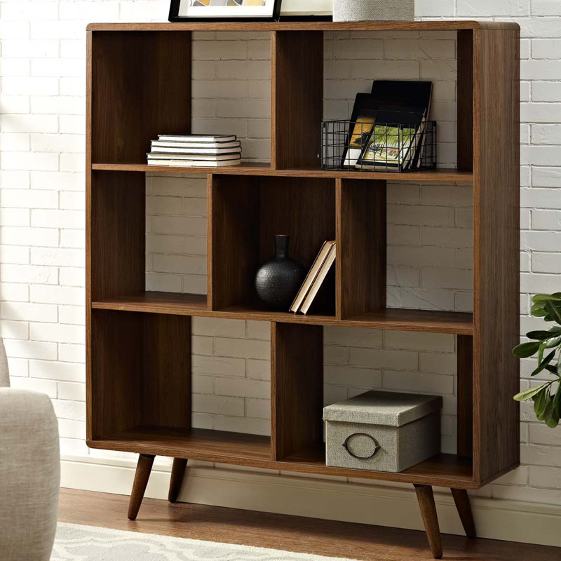Bibliothèque en bois H 52,5 "x l 45", Noyer