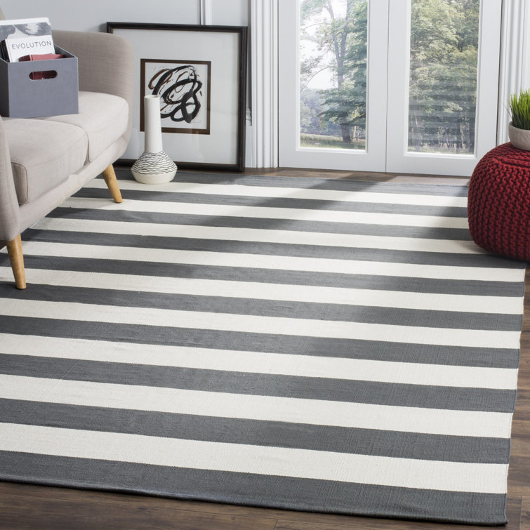 Dunkelberger Striped Cotton Flatweave Area Rug
