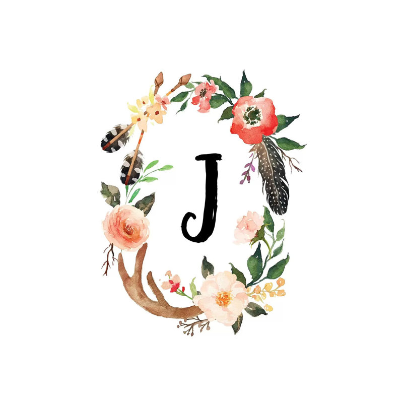 J (Initial) - Painting on Canvas, 66.04cm H x 45.72cm W x 3.81cm D, Wrapped Canvas