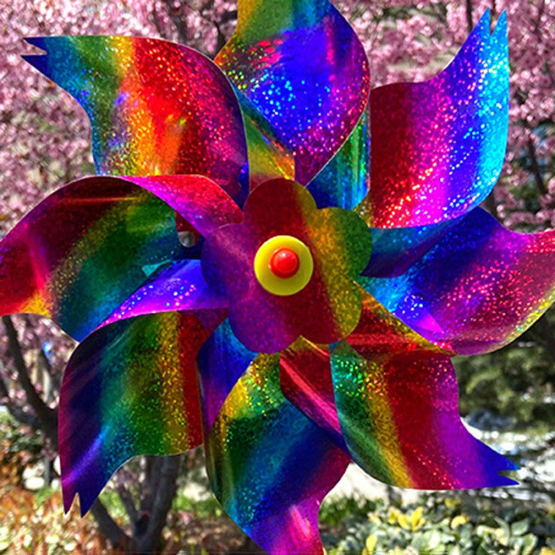 Décorations de jardin moulin à vent répulsif coloré en plein air, 10