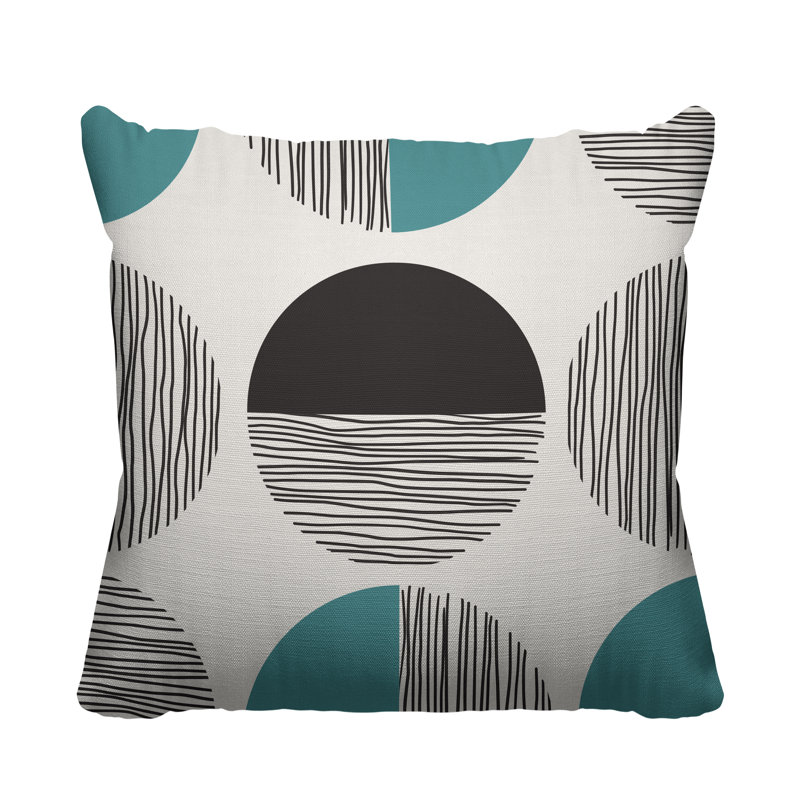 Coussin intérieur / extérieur Dubo, L 17 po x H 17 po, Turquoise