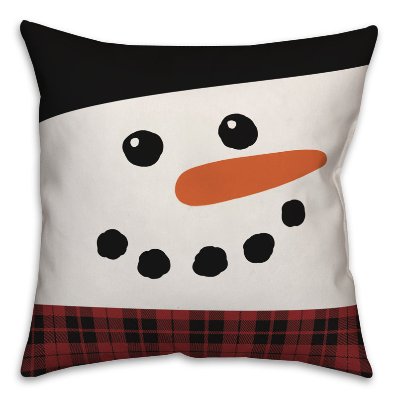  Happy Snowman Throw Pillow