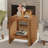 Solid Wood End Table, 2-Tier Rustic Side Table, Natural Wood