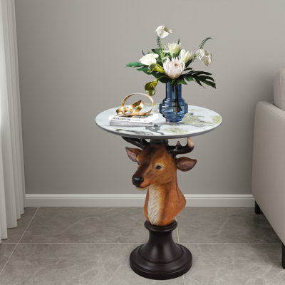 Deer Head Accent Table Animal Statue End Tables Livingroom