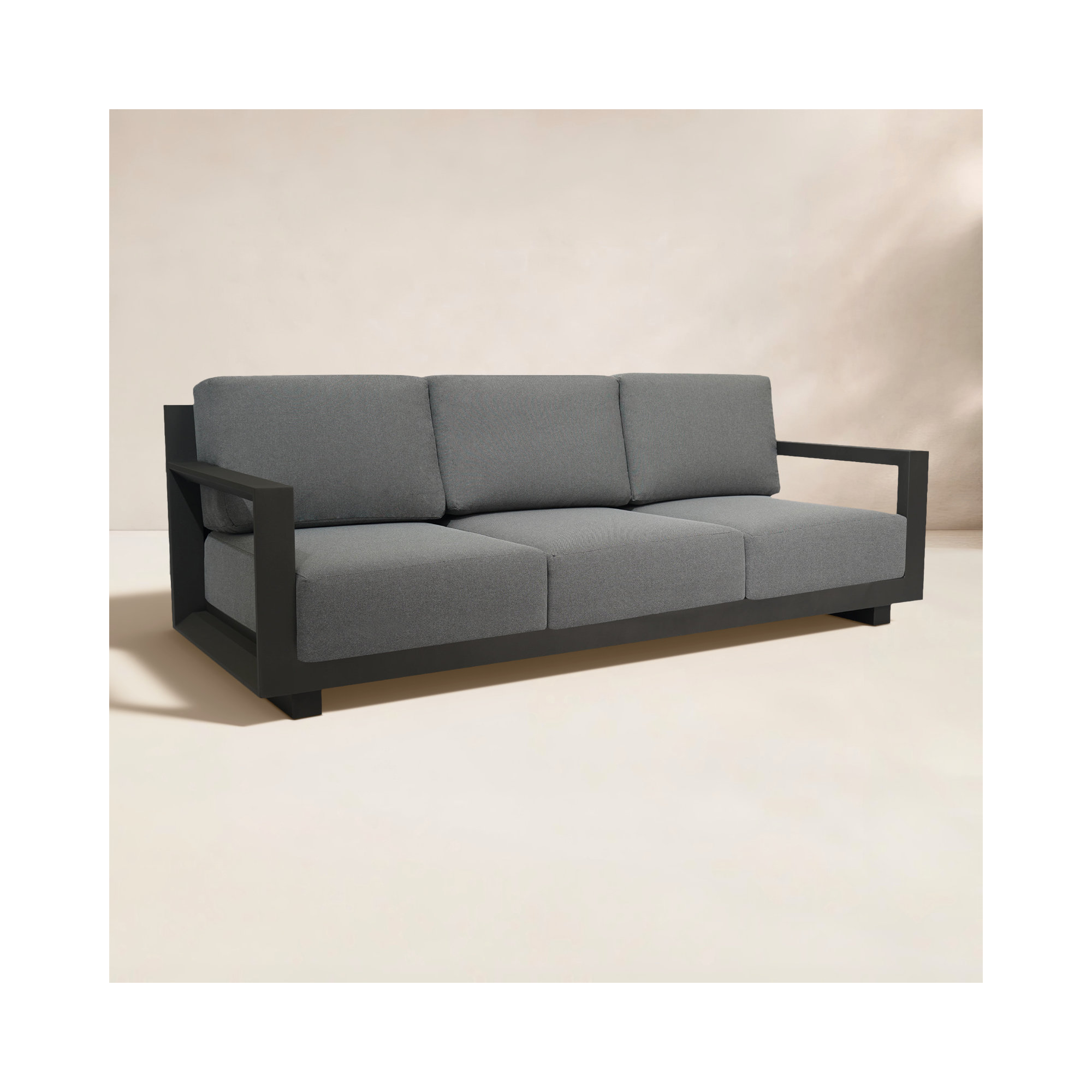 Aden 85'' Aluminum Outdoor Sofa, Gray