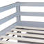 Lit mezzanine simple avec armoire à tiroirs, armoire à tablettes et bureau à tiroirs, lit mezzanine en bois d'hévéa avec barrière de sécurité, échelle, gris-694022397