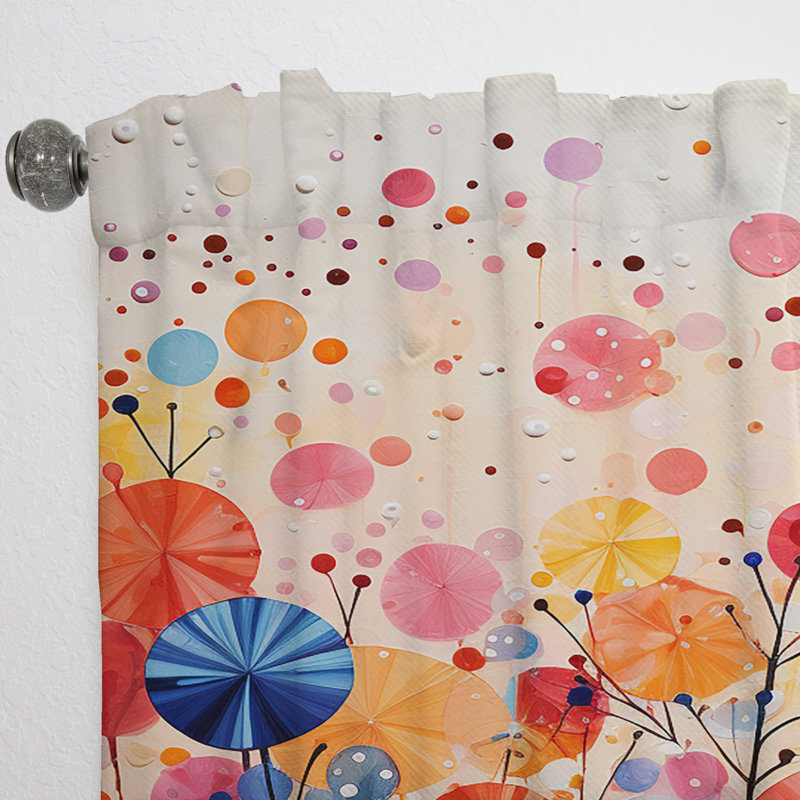 Colorful Vibrant Fusion - Modern Velvet Curtain - Room Darkening - 1 Panel, 52" W x 63" L