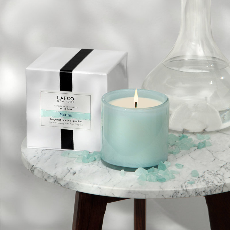 House & Home Marine Scented Jar Candle, 4" H x 4" W x 4" D